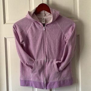 Little girls full zip hoodie sweatshirt in lavender